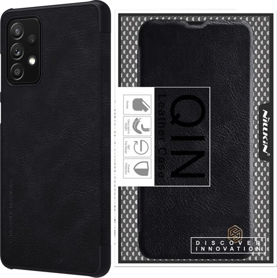 Nillkin Qin Book Case Hoesje - Samsung Galaxy A72 - Zwart