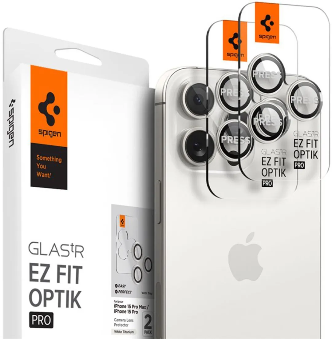 Spigen GlasTR EZ Fit Optik Pro AGL07165 Camera Lens Protector - 2 Stuks - Wit