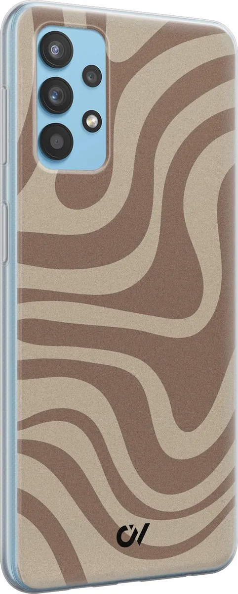 Casevibes Hoesje Samsung Galaxy A32 4G - Bruin Abstract Waves - S/A324G/UV/022