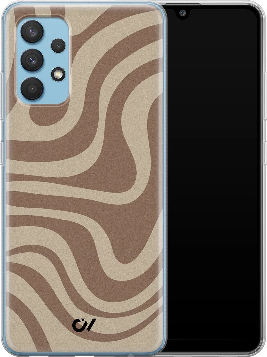 Casevibes Hoesje Samsung Galaxy A32 4G - Bruin Abstract Waves - S/A324G/UV/022