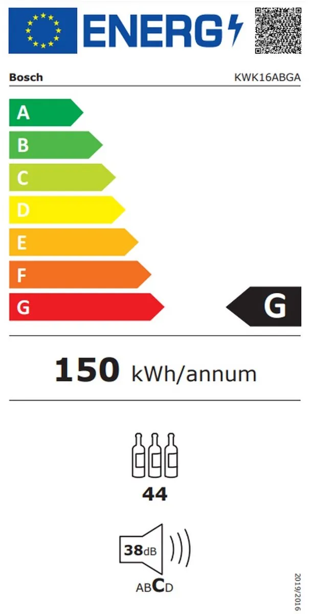 Bosch KWK16ABGB Wijnklimaatkast 120L - 44 Flessen - 2 Zones - Zwart - afbeelding 6 van 6