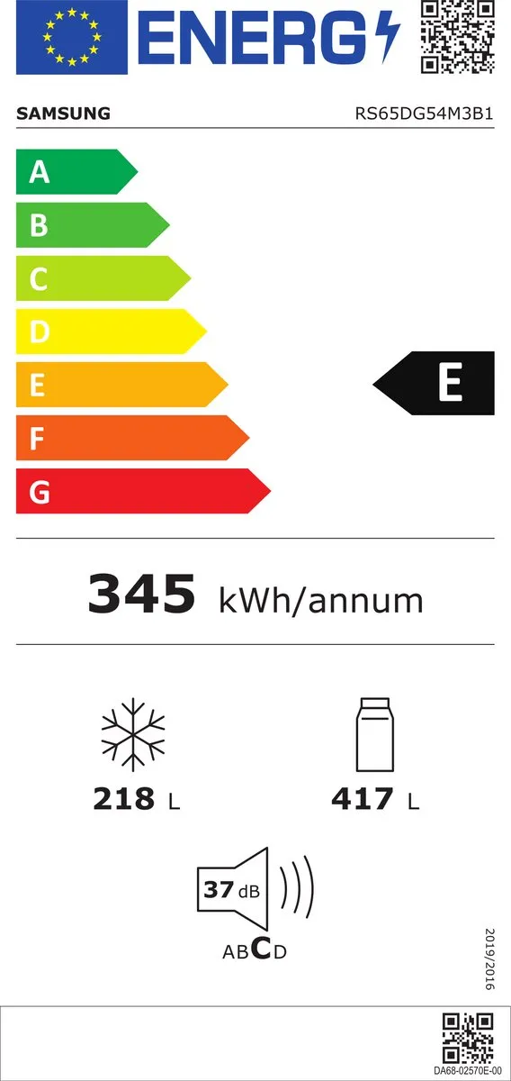 Samsung RS65DG54M3B1 Amerikaanse Koelkast - 635L - Zwart