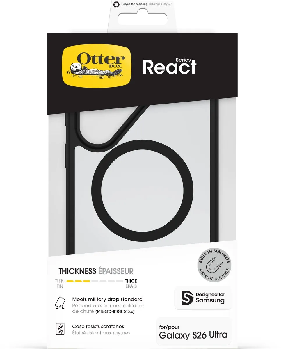 OtterBox React Backcover 77-99937 - Samsung Galaxy S26 Ultra - Zwart