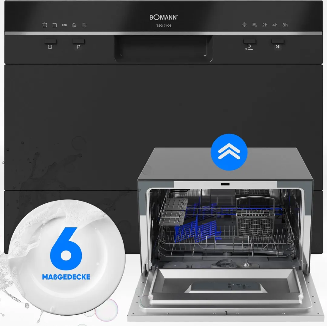 Bomann TSG 7405 Mini Vaatwasser - 6 Couverts - Zwart - afbeelding 6 van 6