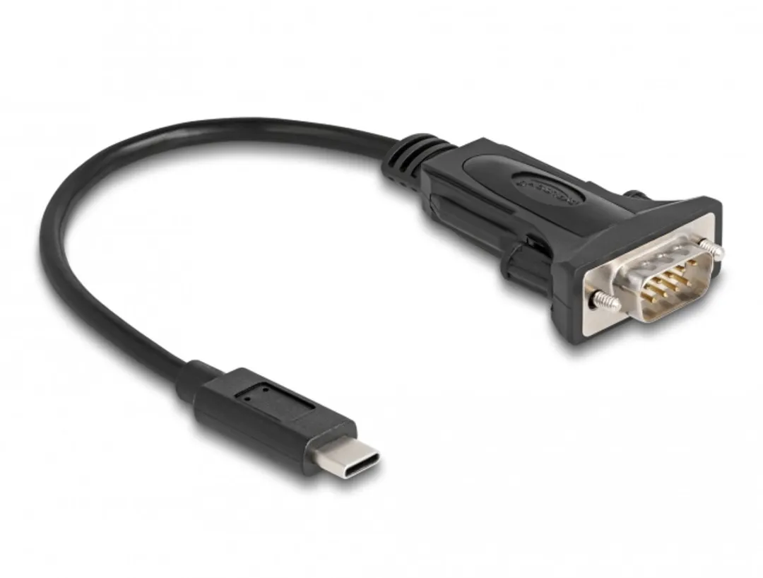 Delock USB Type-C naar RS-232 Adapter 9-pin - 0,25m - Zwart