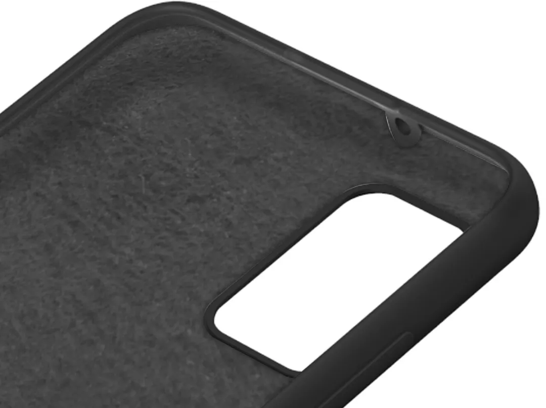 Azuri Liquid Silicon Cover Samsung Galaxy A03s - Zwart