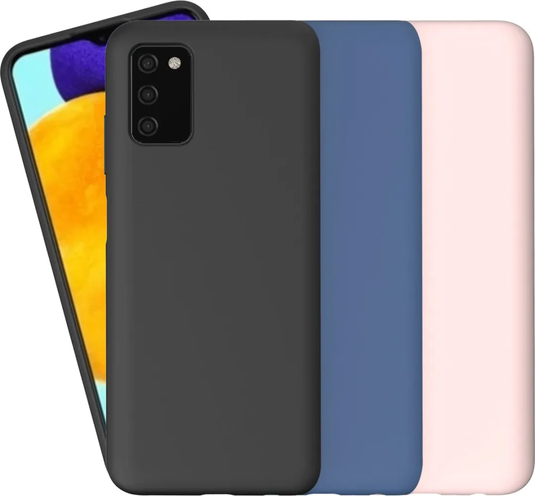 Azuri Liquid Silicon Cover Samsung Galaxy A03s - Zwart - afbeelding 6 van 6