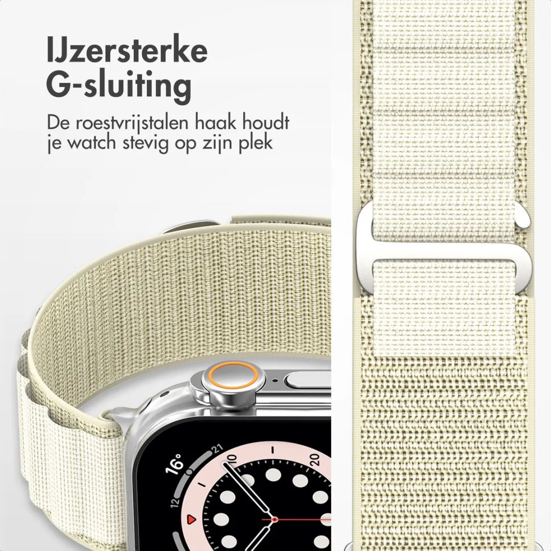 Accezz Nylon Bandje Apple Watch 42mm - Sterrenlicht