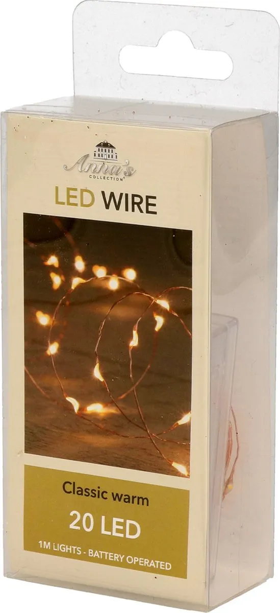 Anna's Collection Draadverlichting 2x - 40 LED Warm Wit - 100cm - Goud