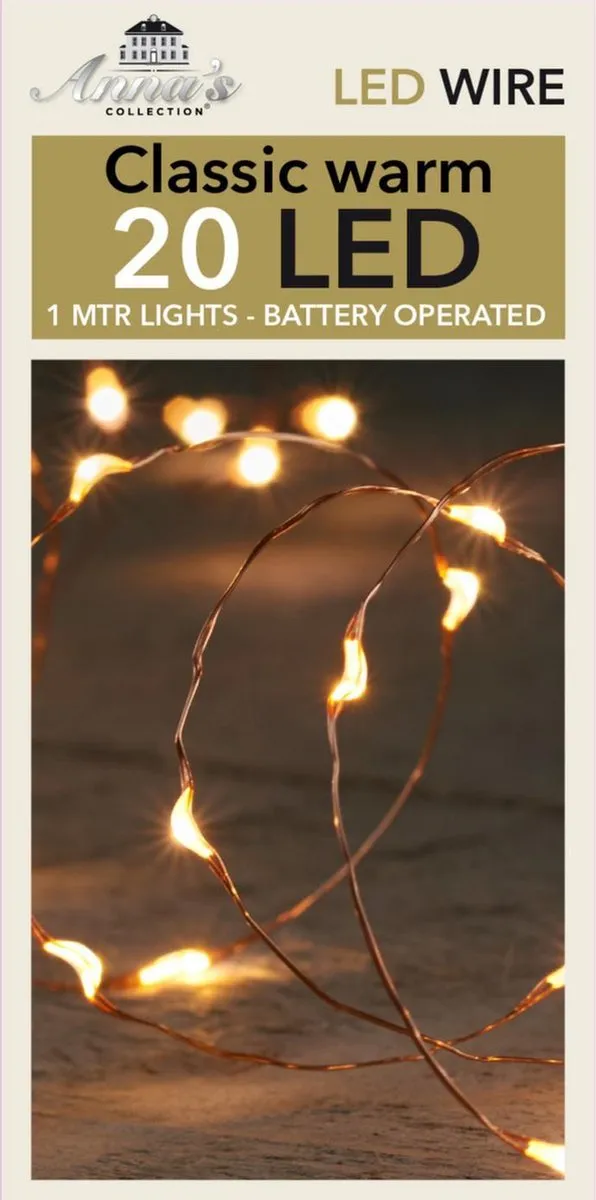Anna's Collection Draadverlichting 2x - 40 LED Warm Wit - 100cm - Goud - afbeelding 6 van 6