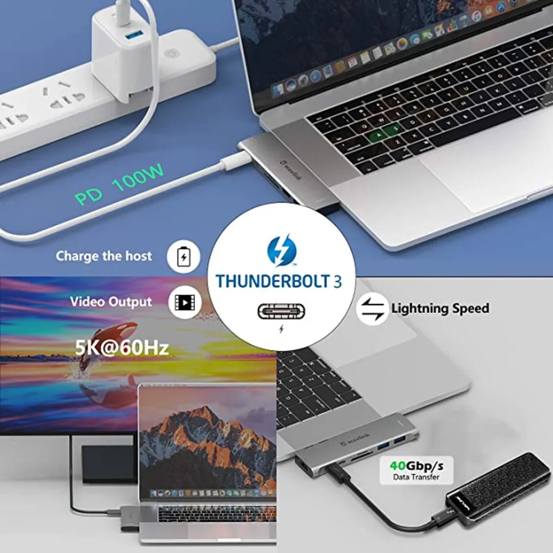 NÖRDIC DOCK-159 Dual Monitor Docking Station - Grijs - afbeelding 6 van 6