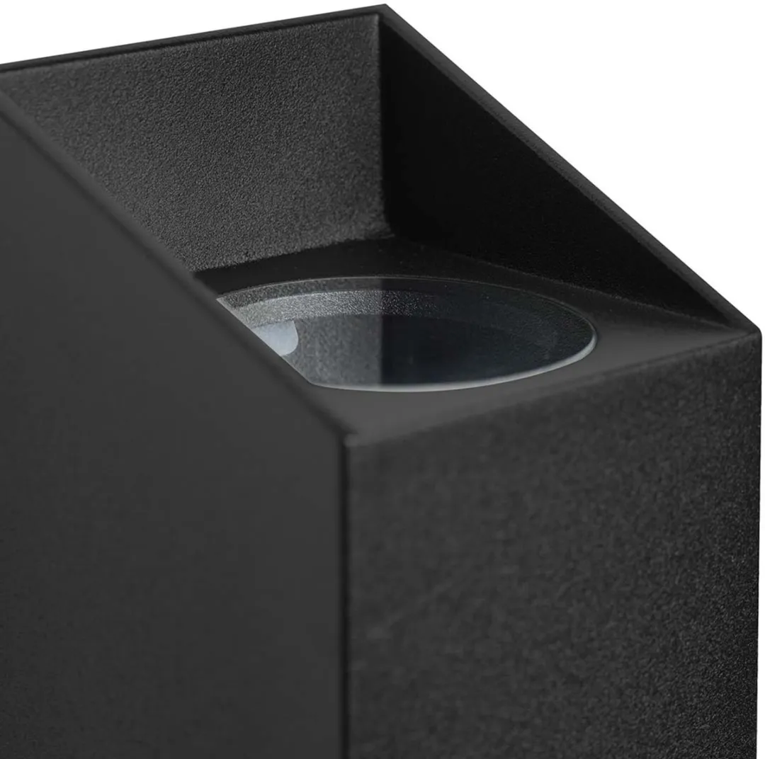 Nordlux Nico Square Wandlamp 22cm - 2xGU10 - Zwart - afbeelding 6 van 6