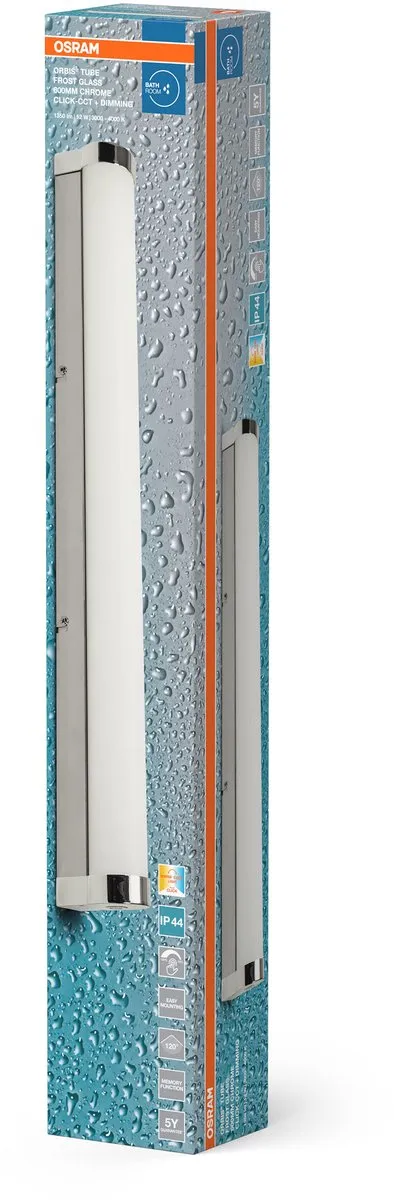 Osram Orbis Tube Wandlamp 60cm - 12W 1200lm - Mat Glas/Chroom - IP44 - afbeelding 6 van 6