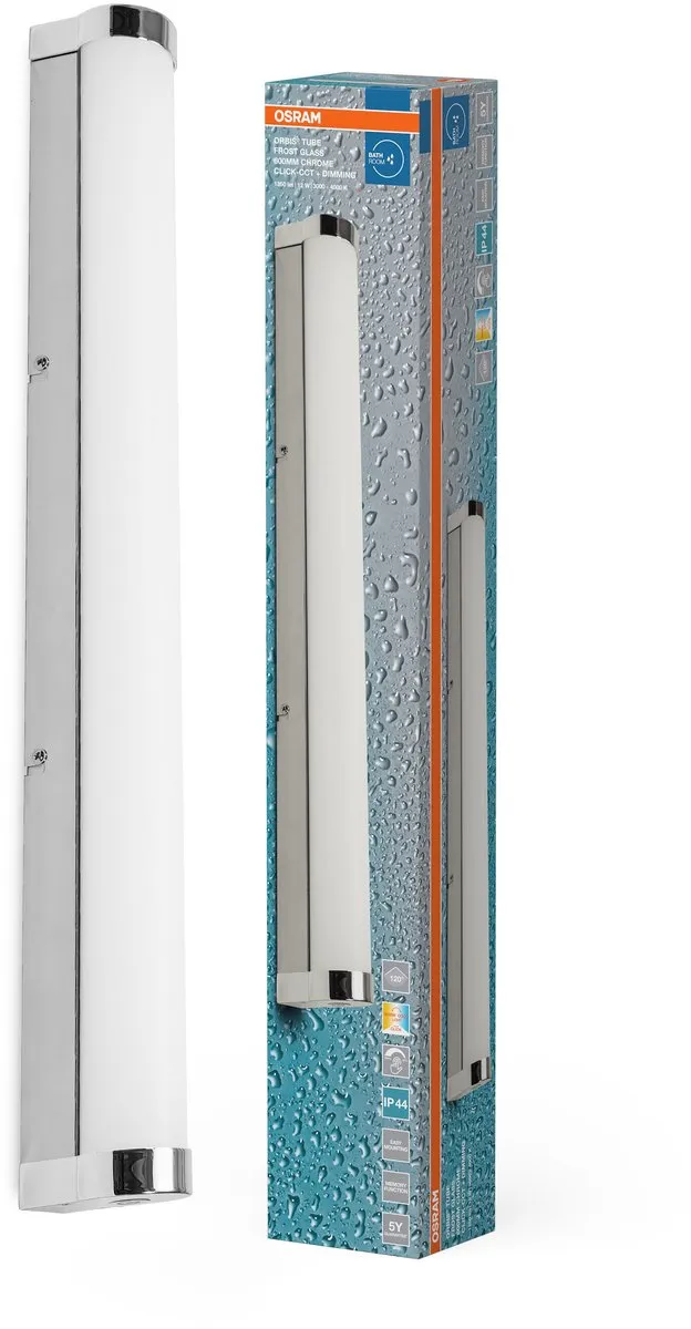 Osram Orbis Tube Wandlamp 60cm - 12W 1200lm - Mat Glas/Chroom - IP44
