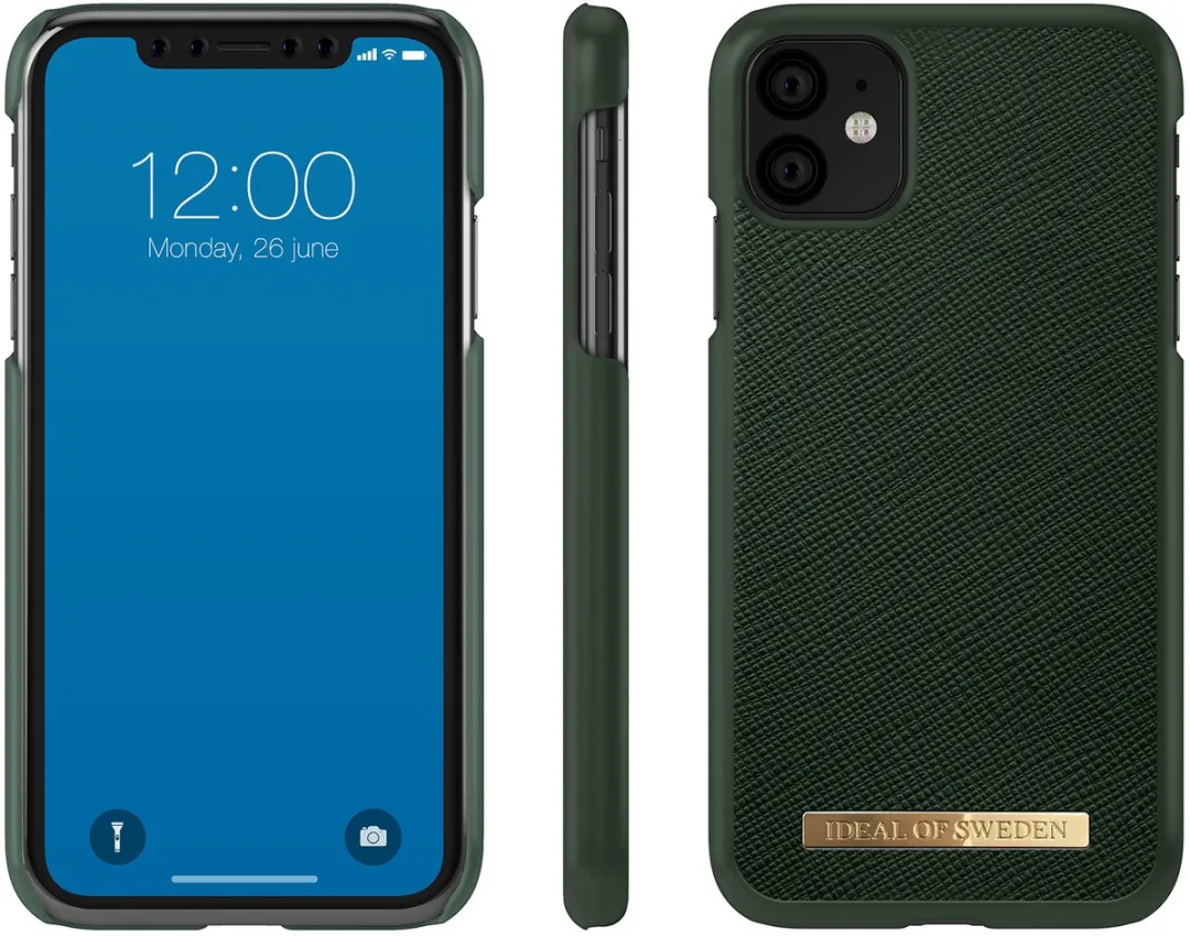 iDeal of Sweden iPhone 11 Hoesje Saffiano Groen - mpn-7340168749247