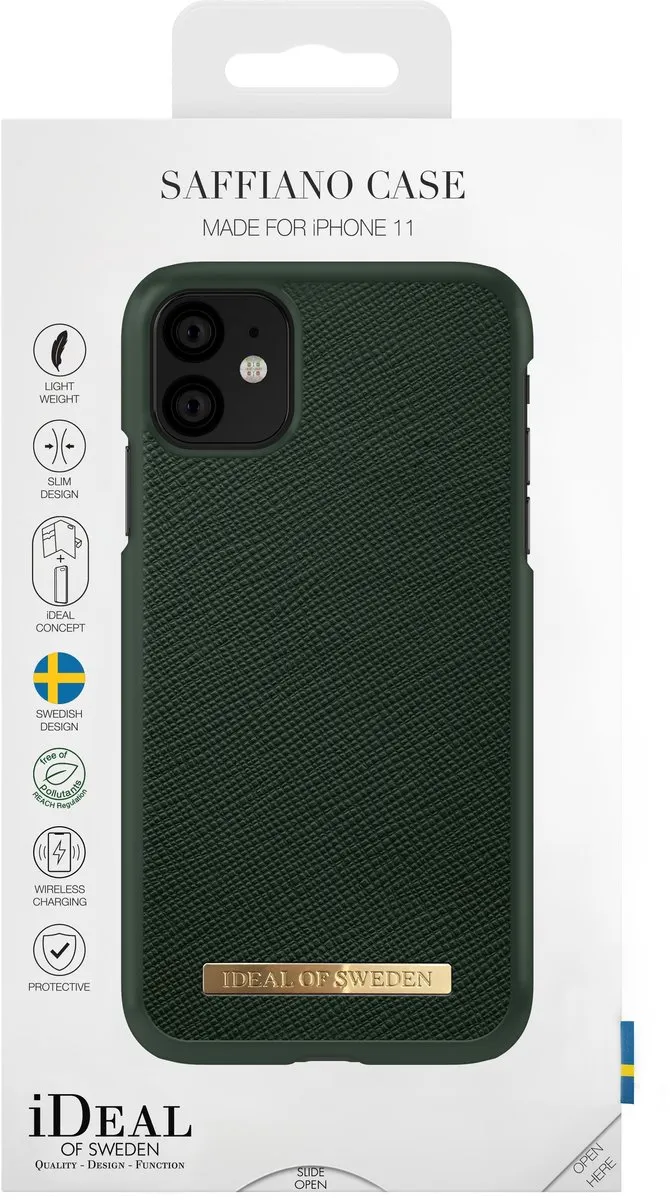 iDeal of Sweden iPhone 11 Hoesje Saffiano Groen - mpn-7340168749247