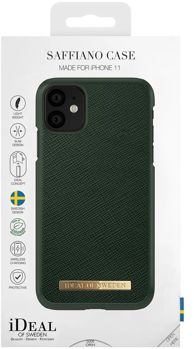 iDeal of Sweden iPhone 11 Hoesje Saffiano Groen - mpn-7340168749247