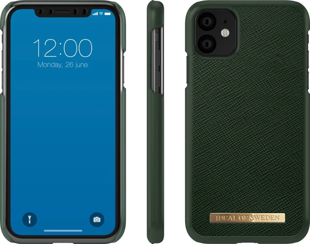 iDeal of Sweden iPhone 11 Hoesje Saffiano Groen - mpn-7340168749247