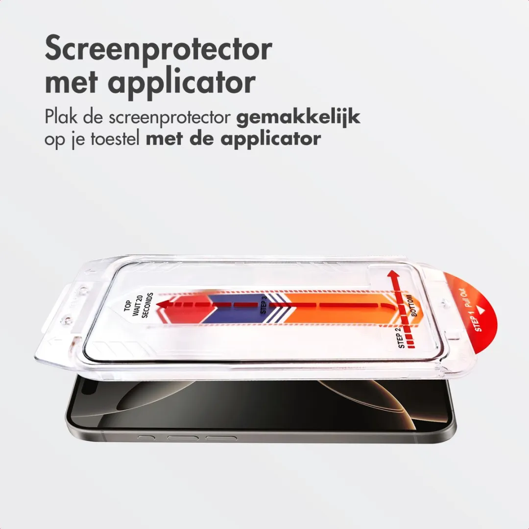 Accezz Screenprotector iPhone 16 Pro - Glas met anti-dust applicator
