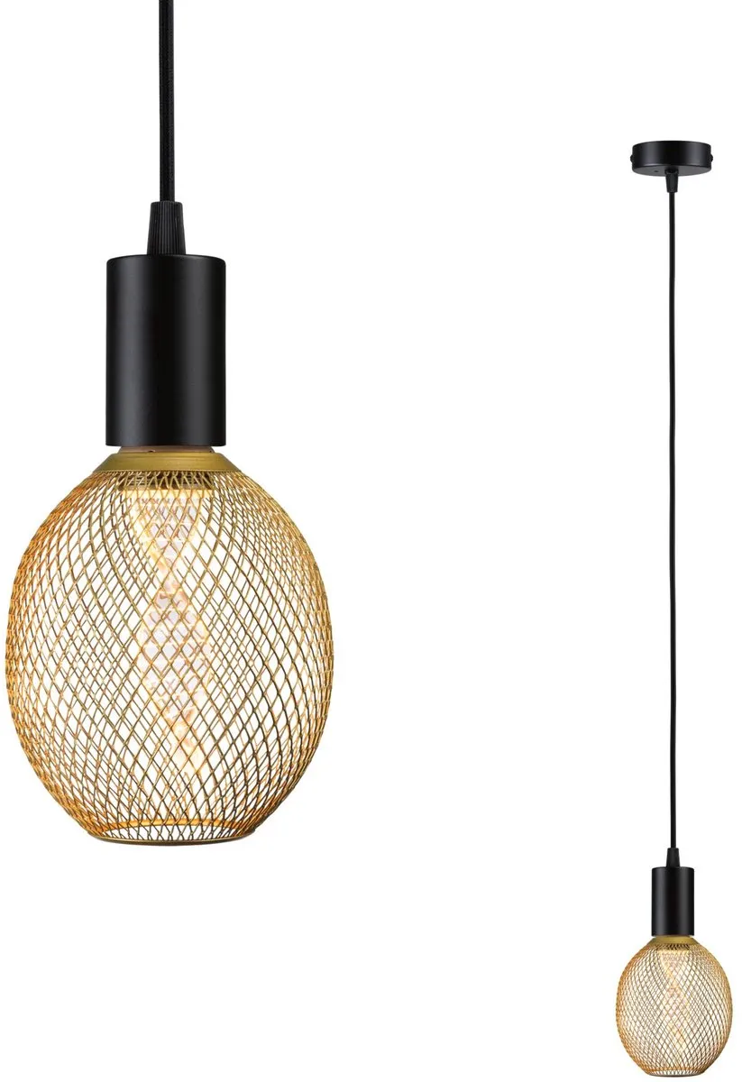Paulmann Hanglamp Ravi IP44 E27 4,2W - Zwart mat