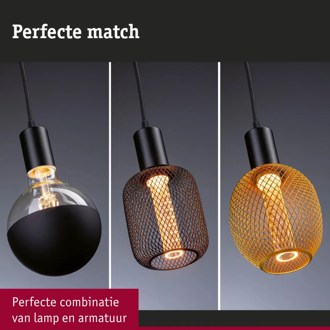 Paulmann Hanglamp Ravi IP44 E27 4,2W - Zwart mat