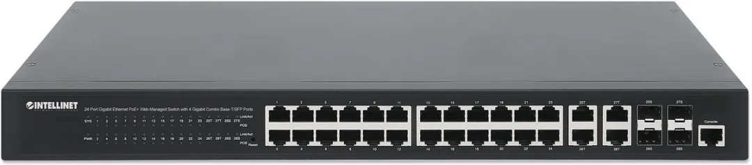 Intellinet 561426 24-poorts Gigabit PoE+ Switch - Zwart - afbeelding 6 van 6