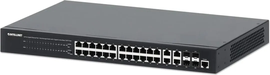 Intellinet 561426 24-poorts Gigabit PoE+ Switch - Zwart