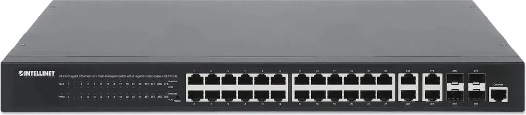 Intellinet 561426 24-poorts Gigabit PoE+ Switch - Zwart