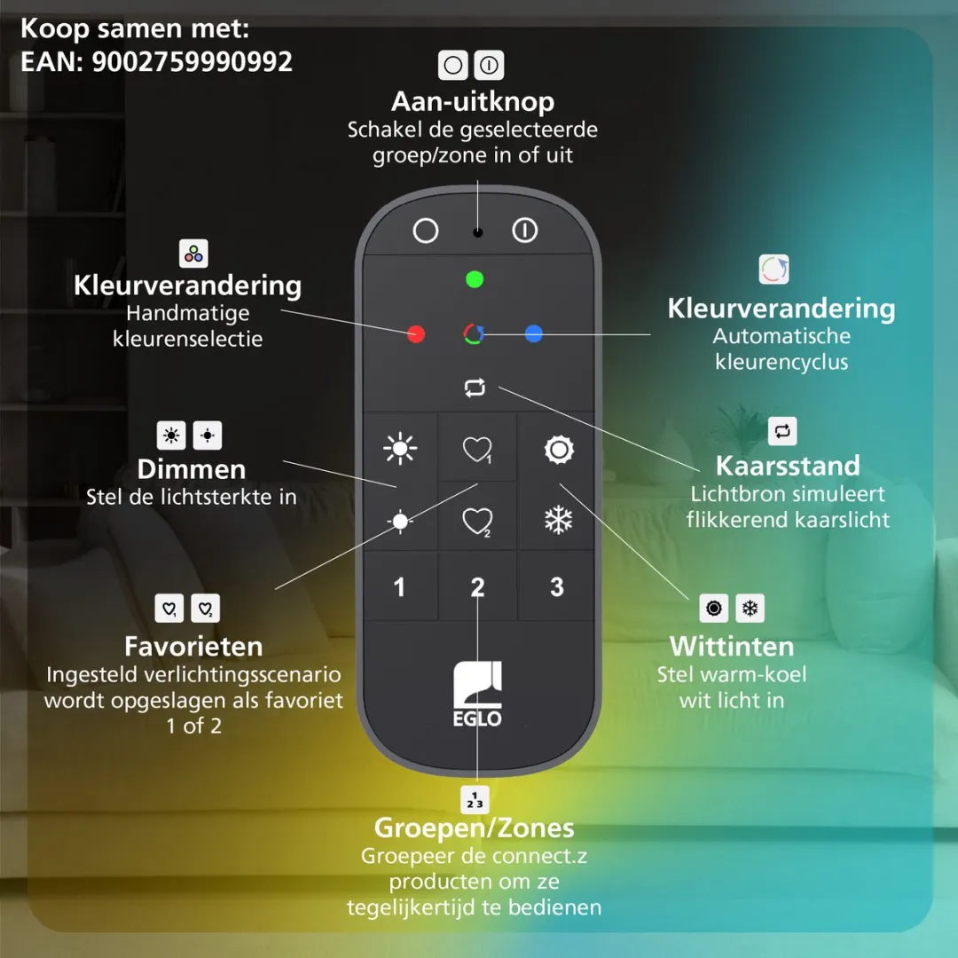 EGLO connect.z Conomavilla-Z Smart Plafondlamp Ø45cm - Zwart/Wit - RGB & Wit - Zigbee
