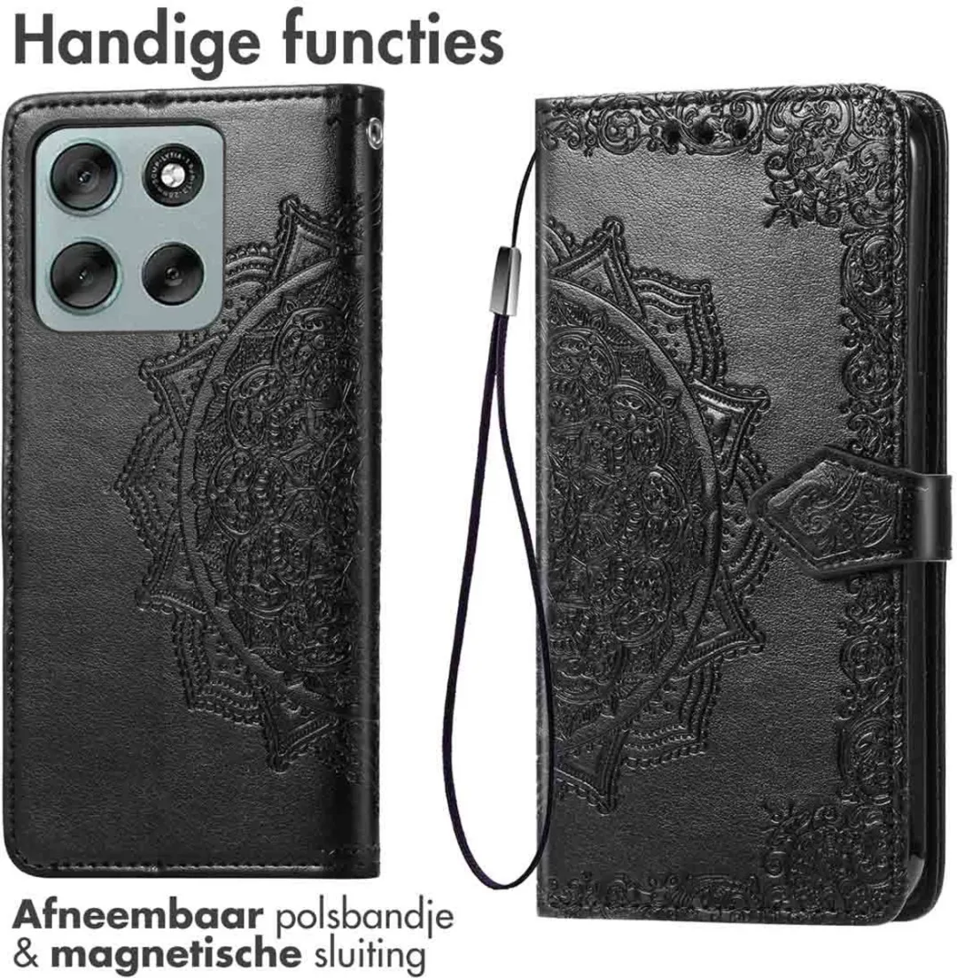 Imoshion Moto G56 Hoesje - Mandala Bookcase - Zwart