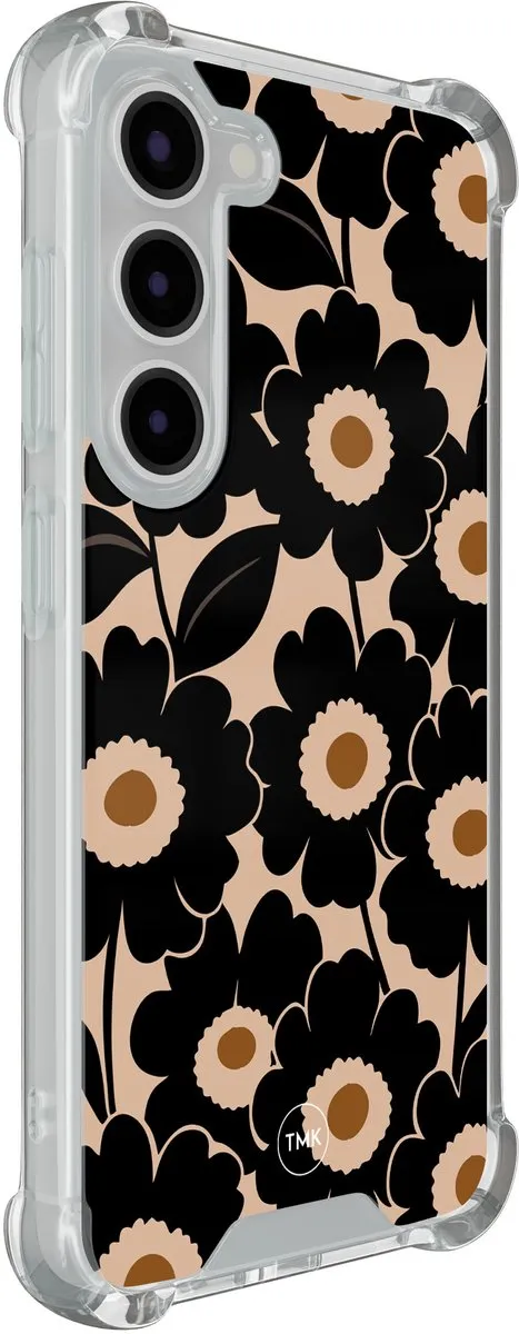 Casevibes Shockproof Hoesje Samsung Galaxy S23 Bloom Luxe - S/S23/S/008 - Zwart