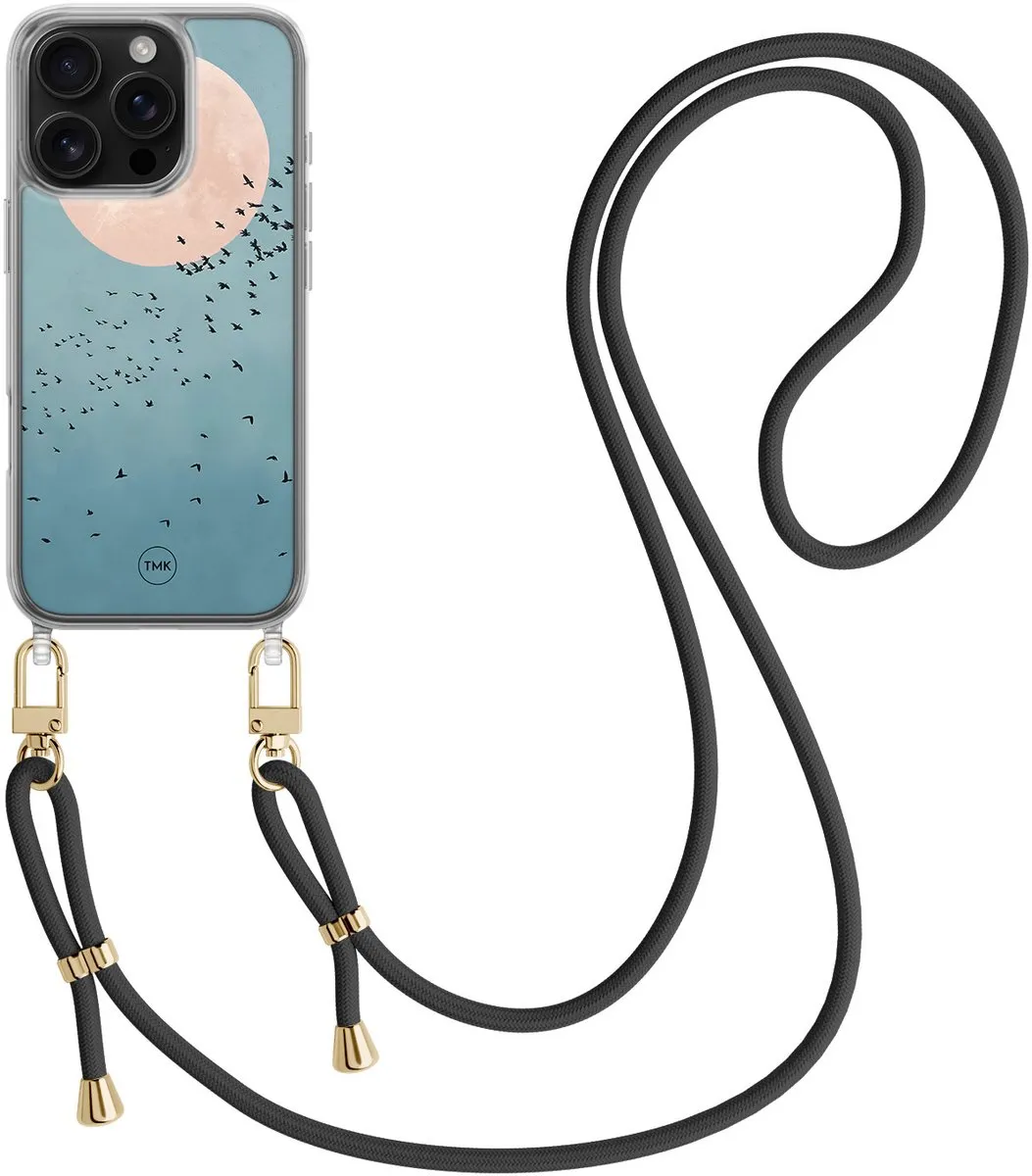 Casevibes iPhone 16 Pro Telefoonhoesje - Blauw Moon Birds