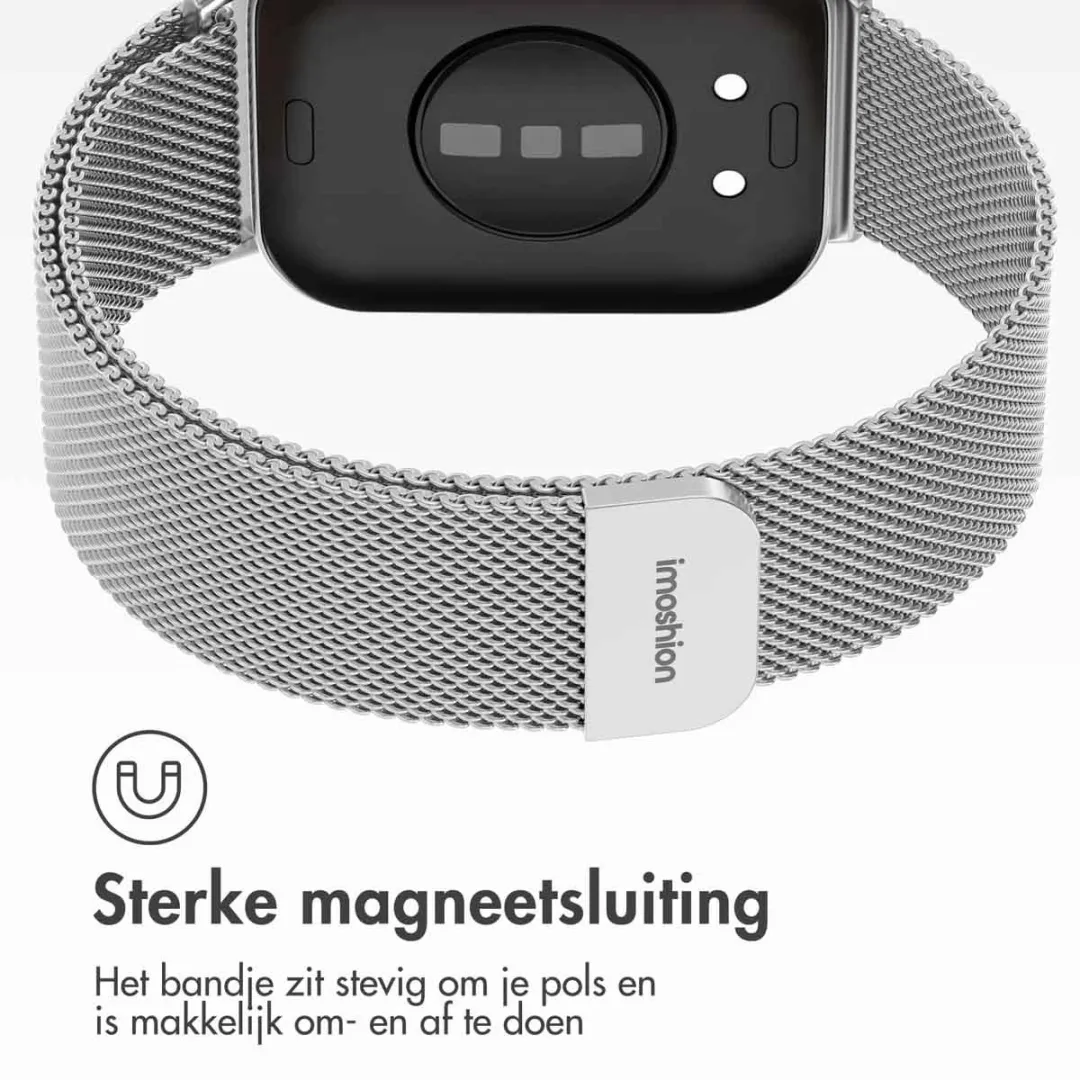 Imoshion Milanees Magnetisch Bandje Zilver - Huawei Watch Fit 3