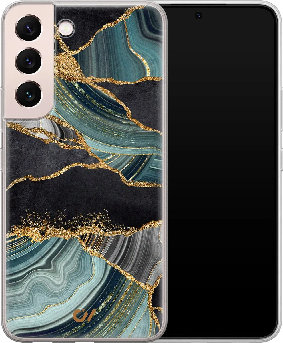 Casevibes Galaxy S22 Hoesje Marble Jade Stone - Multi