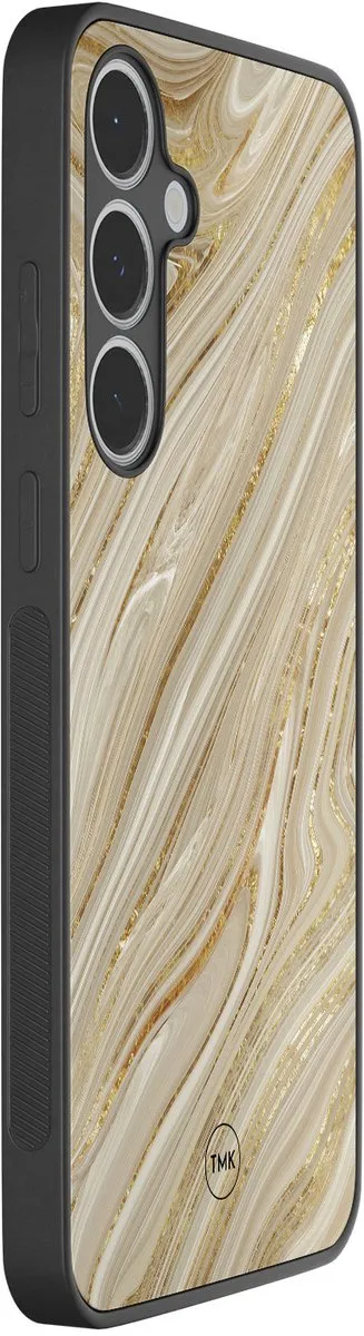 Casevibes S/S24FE/B/009 Hoesje Samsung Galaxy S24 FE - Goud Marmer