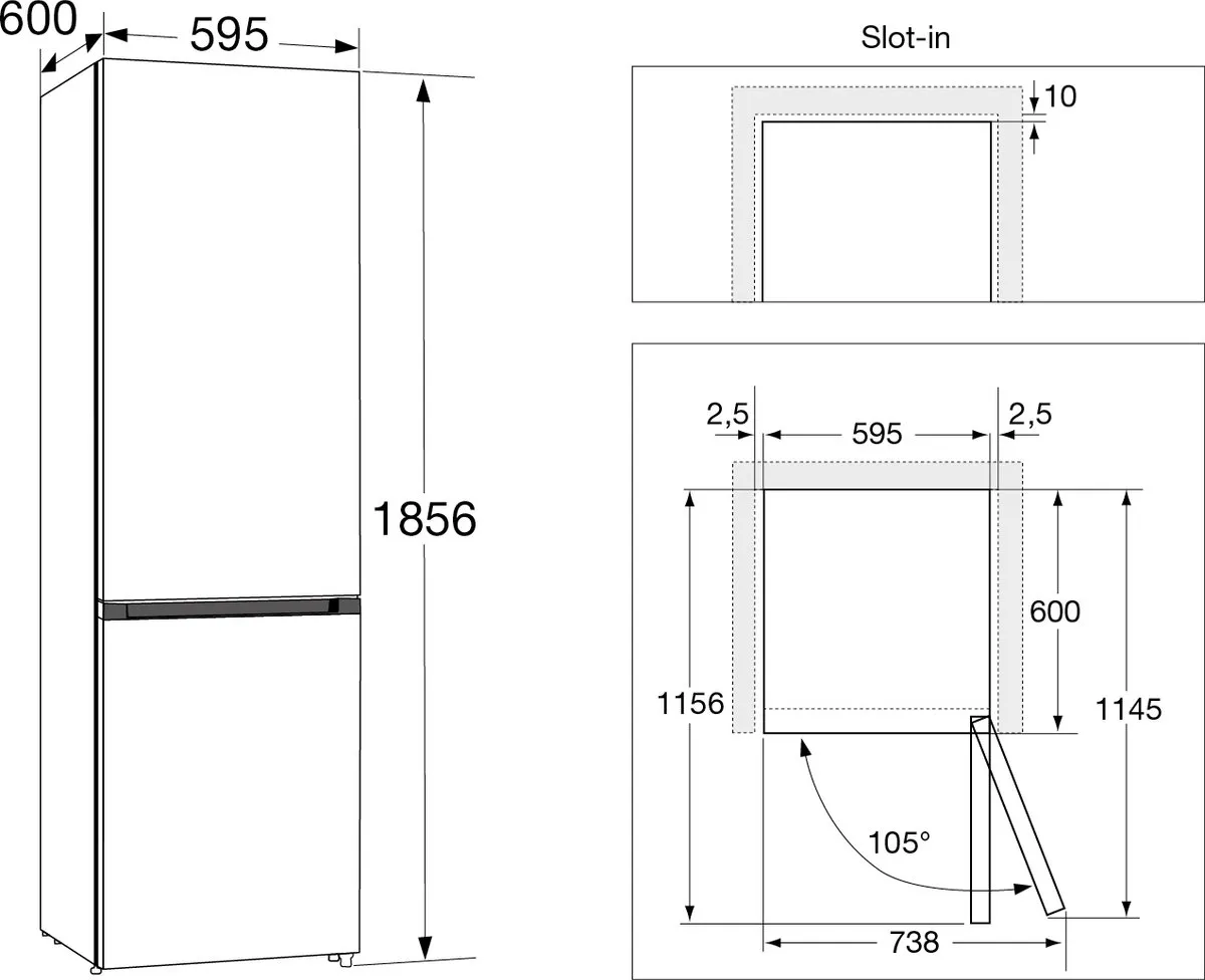 Hisense RB5K330GSFC Vrijstaande Koel-vriescombinatie 330L - Zwart