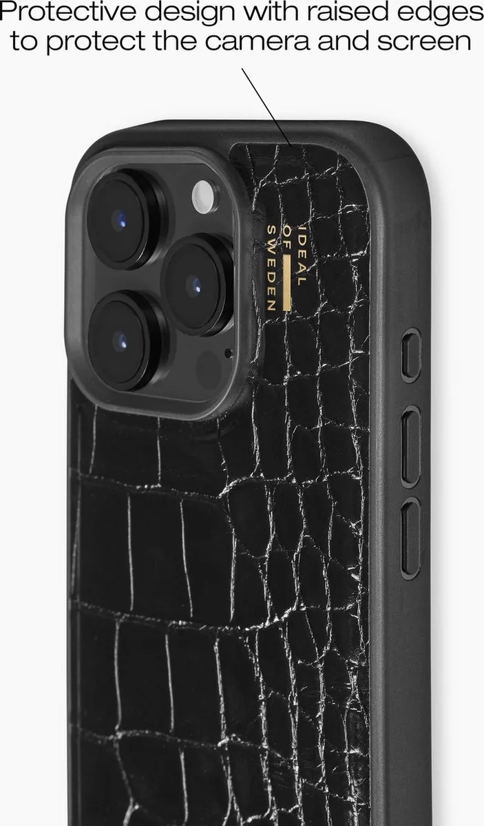 iDeal of Sweden iPhone 16 Pro Backcover - Vegan Leather IDVLC-I2461P-334 - Zwart