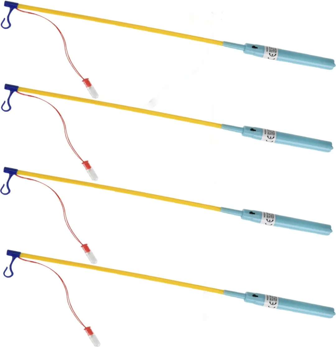 Tender Toys Lampionstokje - 10x - blauw - met LED lichtje - 50 cm - Sint Maarten lopen - Lampionnentocht