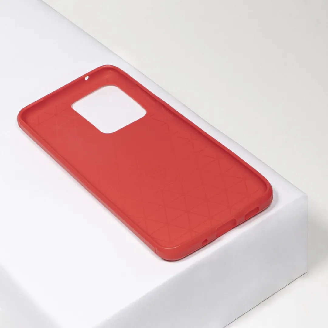 BMAX Carbon Hoesje Samsung Galaxy S20 Ultra - Rood