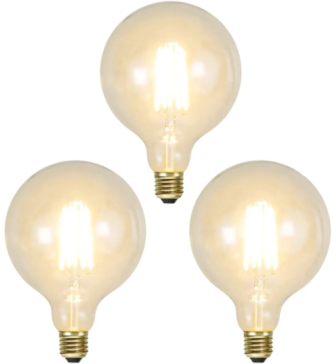 3-Pack | G125 Globelamp - E27 - 3.6W - Super Warm Wit <2200K - Dimbaar - Filament - Helder