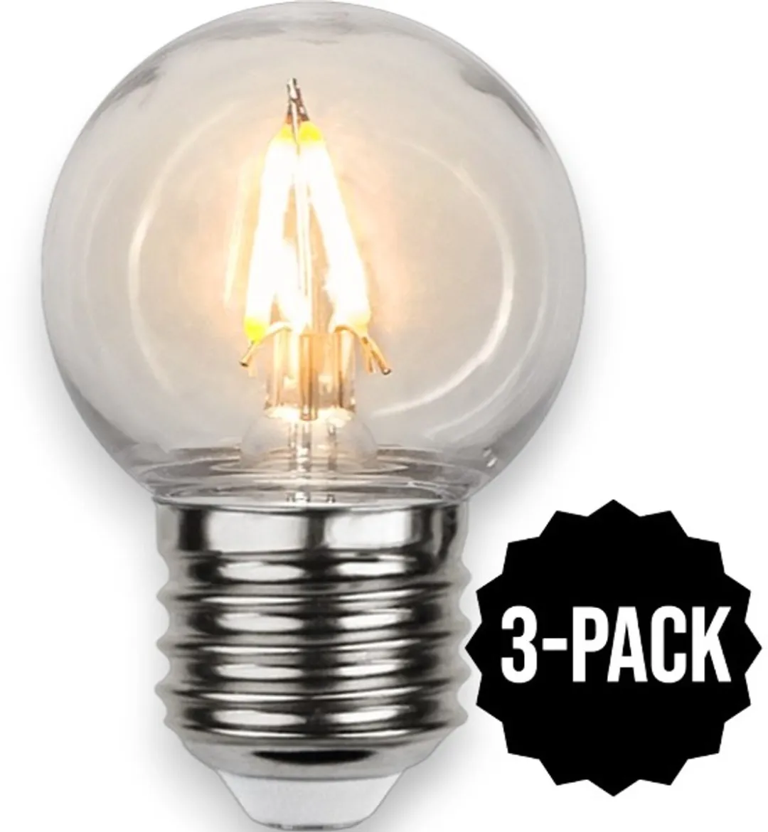 Star Trading Prikkabel Kogellamp E27 1W Super Warm Wit