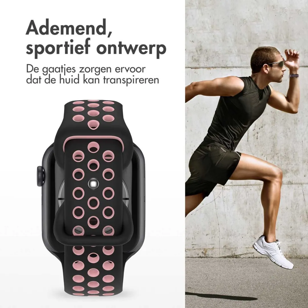 Imoshion Siliconen Sportband Apple Watch 38-42mm - Black & Pink