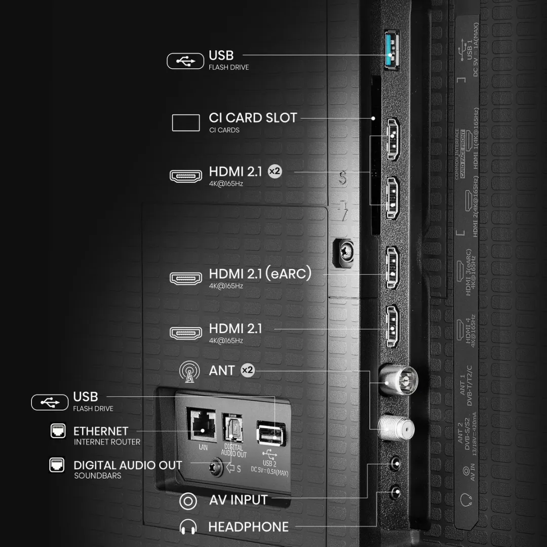 Hisense 100U7Q 100 inch MiniLED TV - 4K 165Hz - Metaal/Charcoal Grey