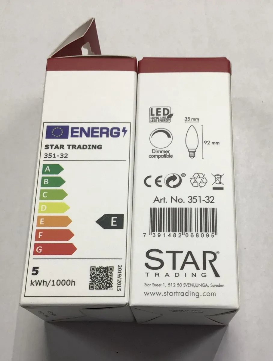 Star Trading Kaarslamp 3-Pack - 4.2W Extra Warm Wit - 35cm