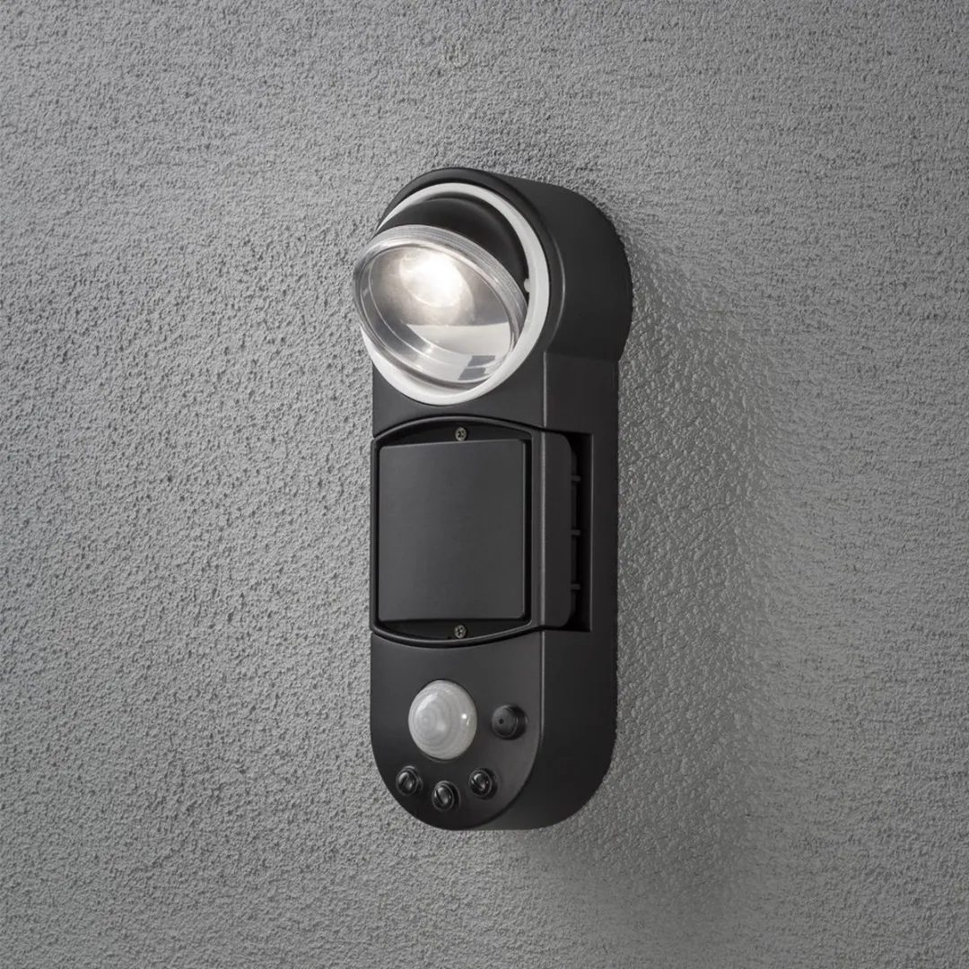 Konstsmide Wandspot Sensor LED 3W 100lm 3500K - 3 Lichtpunten - Zwart