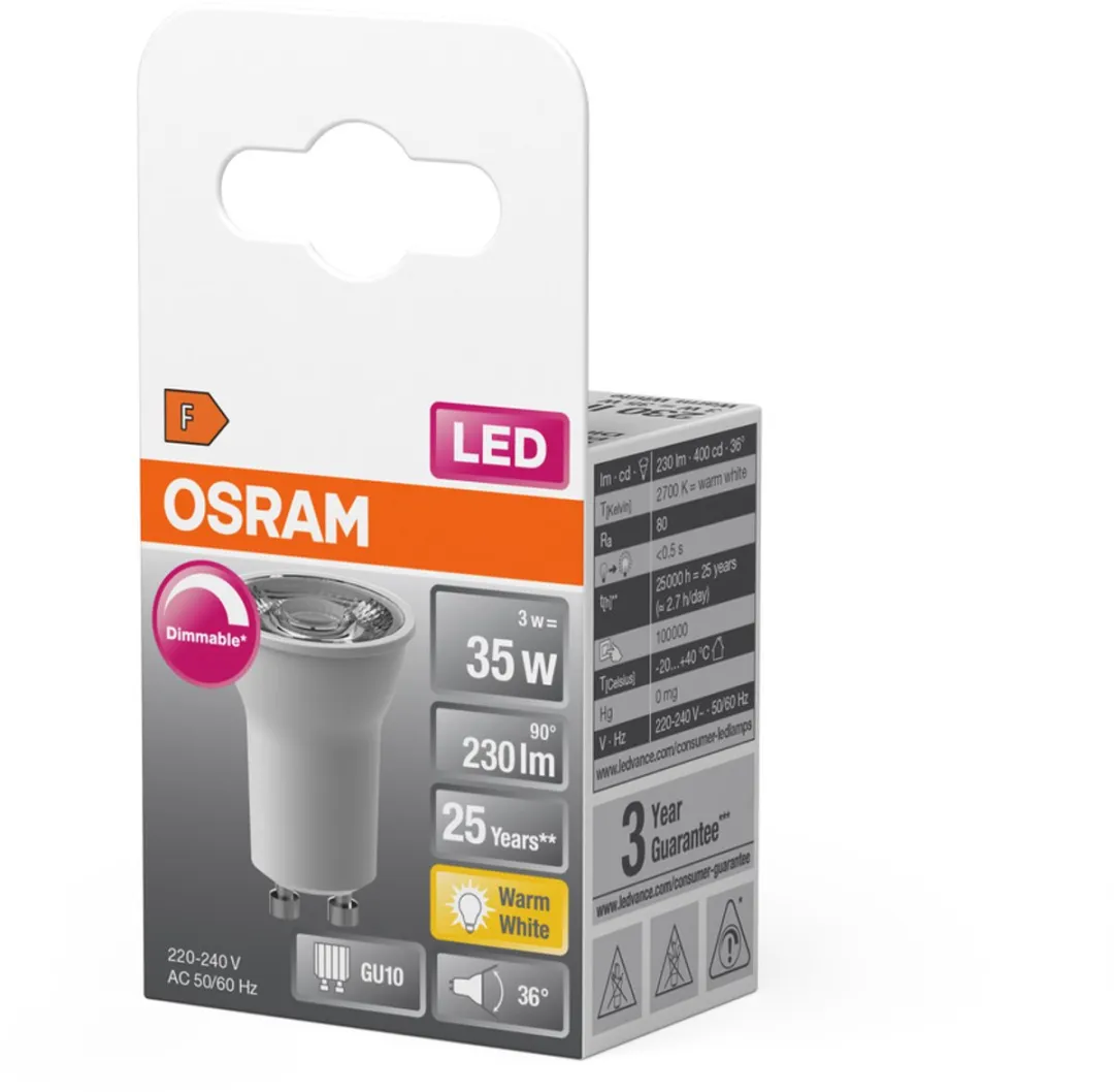 Osram LED Superstar Reflector Spot GU10 PAR11 3W - 230lm - 2700K