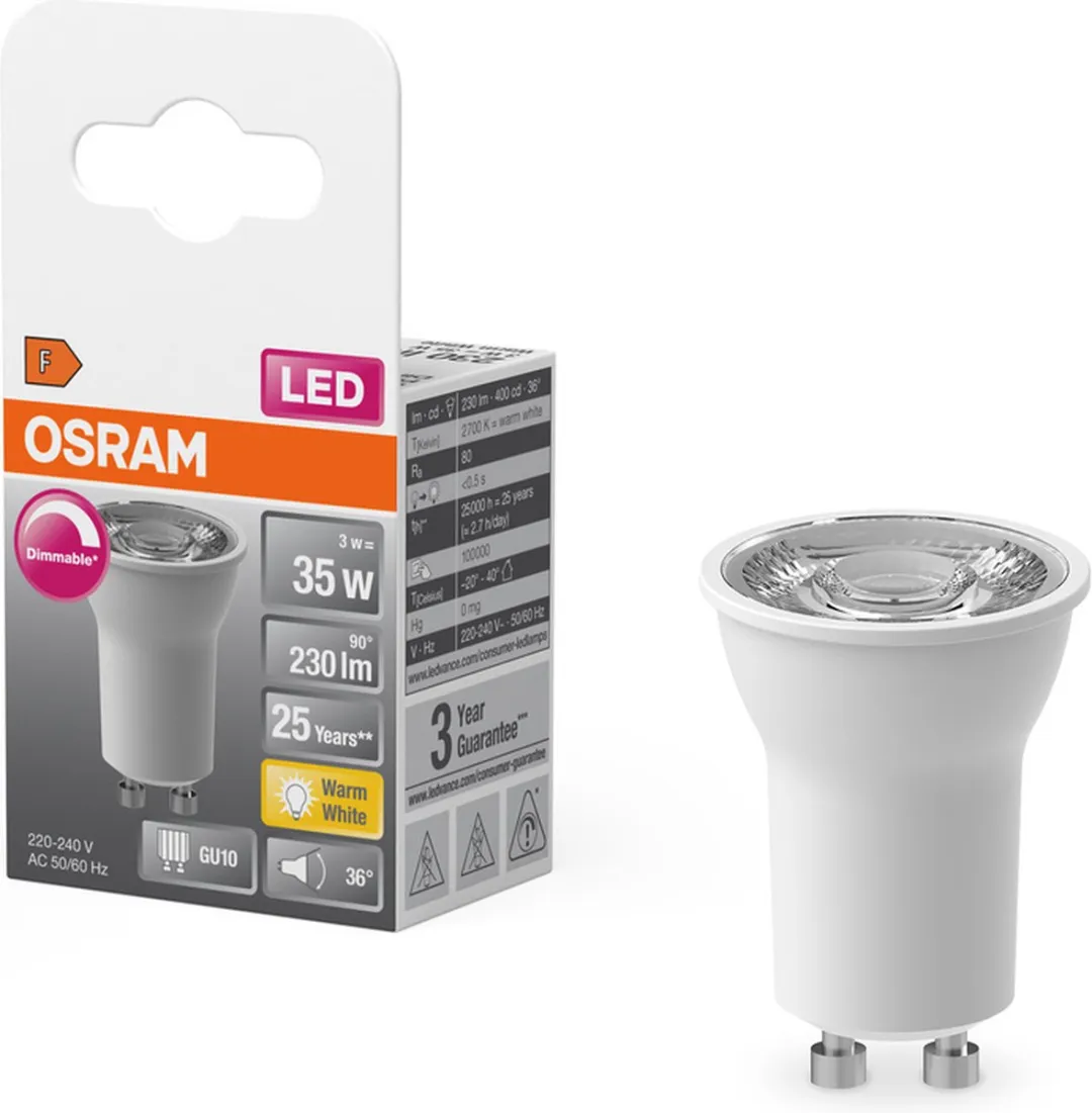 Osram LED Superstar Reflector Spot GU10 PAR11 3W - 230lm - 2700K