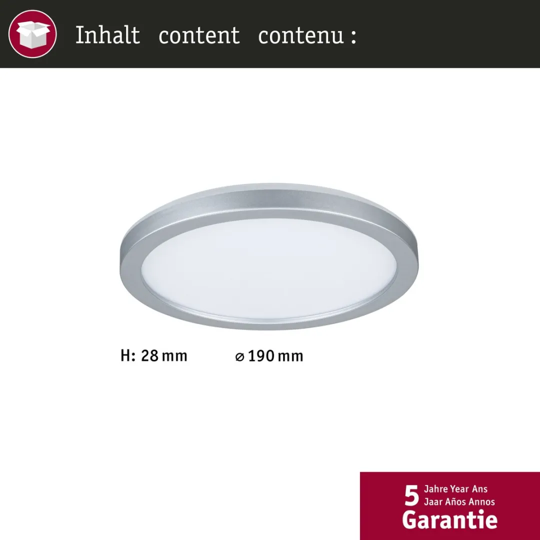 Paulmann Atria Shine LED-paneel 19cm 11,2W 850lm - Chroom mat - afbeelding 6 van 6
