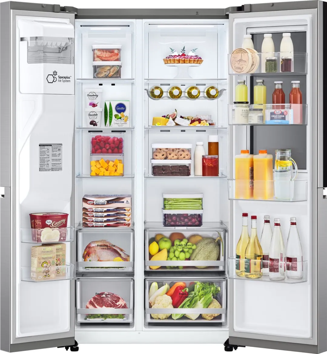 LG InstaView GSXV80PZLE Amerikaanse Koelkast 635L - Zilver