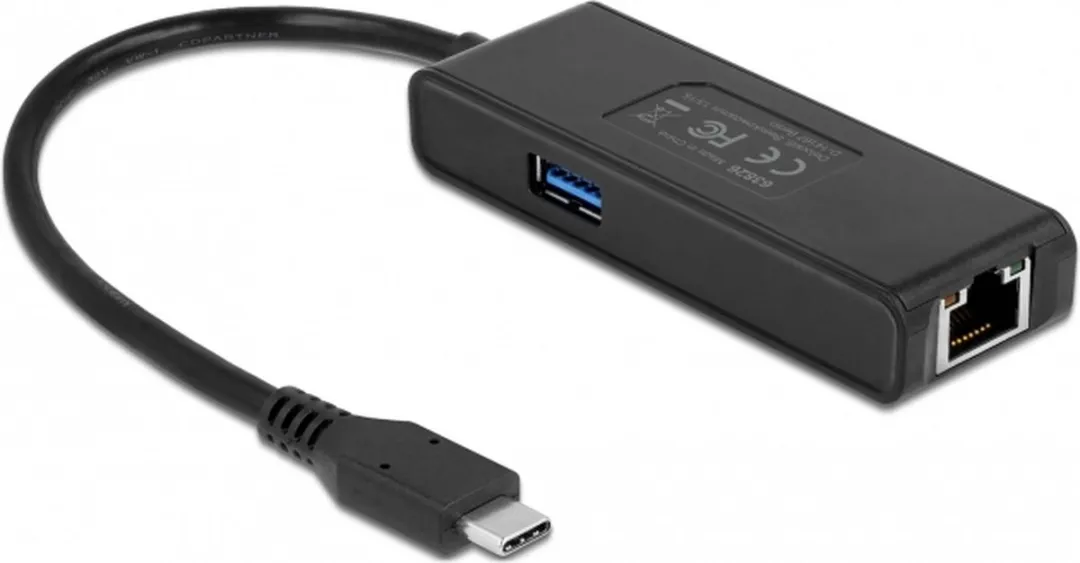 Delock 63826 USB-C naar 2.5Gbps LAN Adapter - Zwart